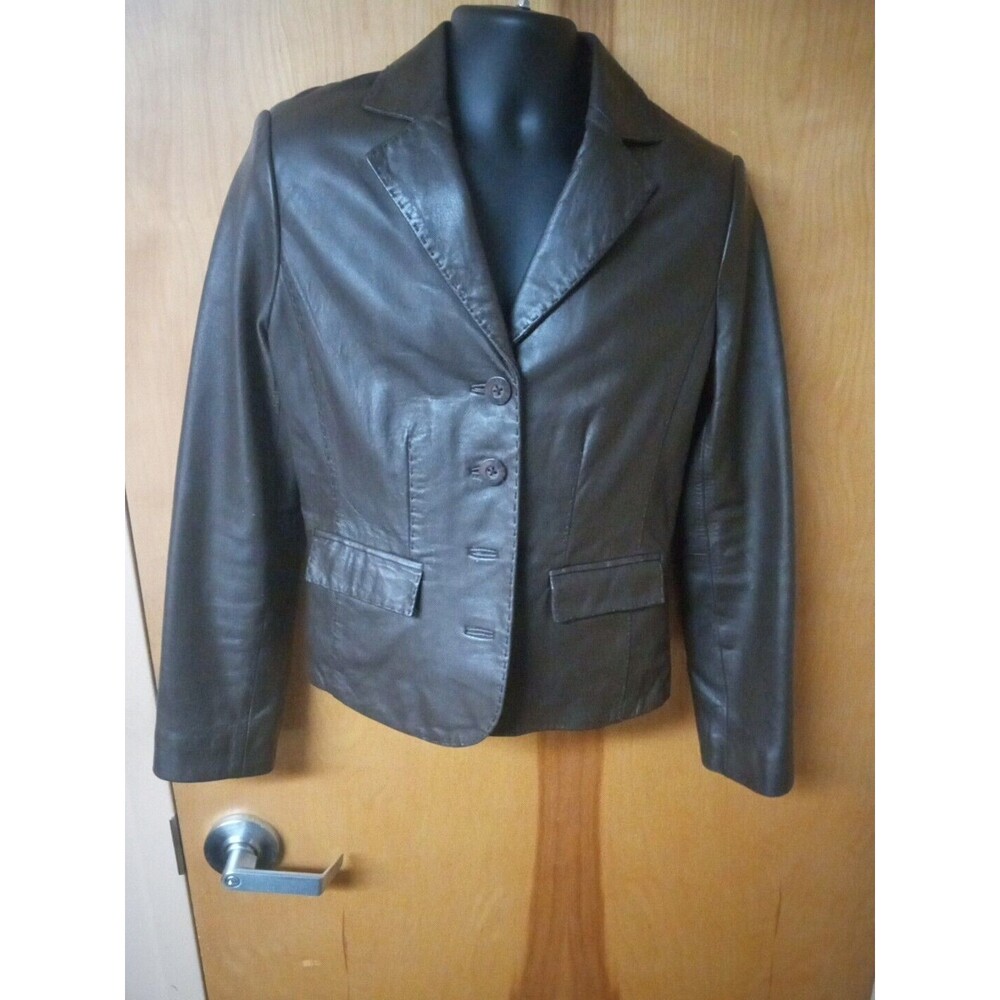 Sonoma Women's size  M Brown Lambskin Leather Long Sleeve Jacket